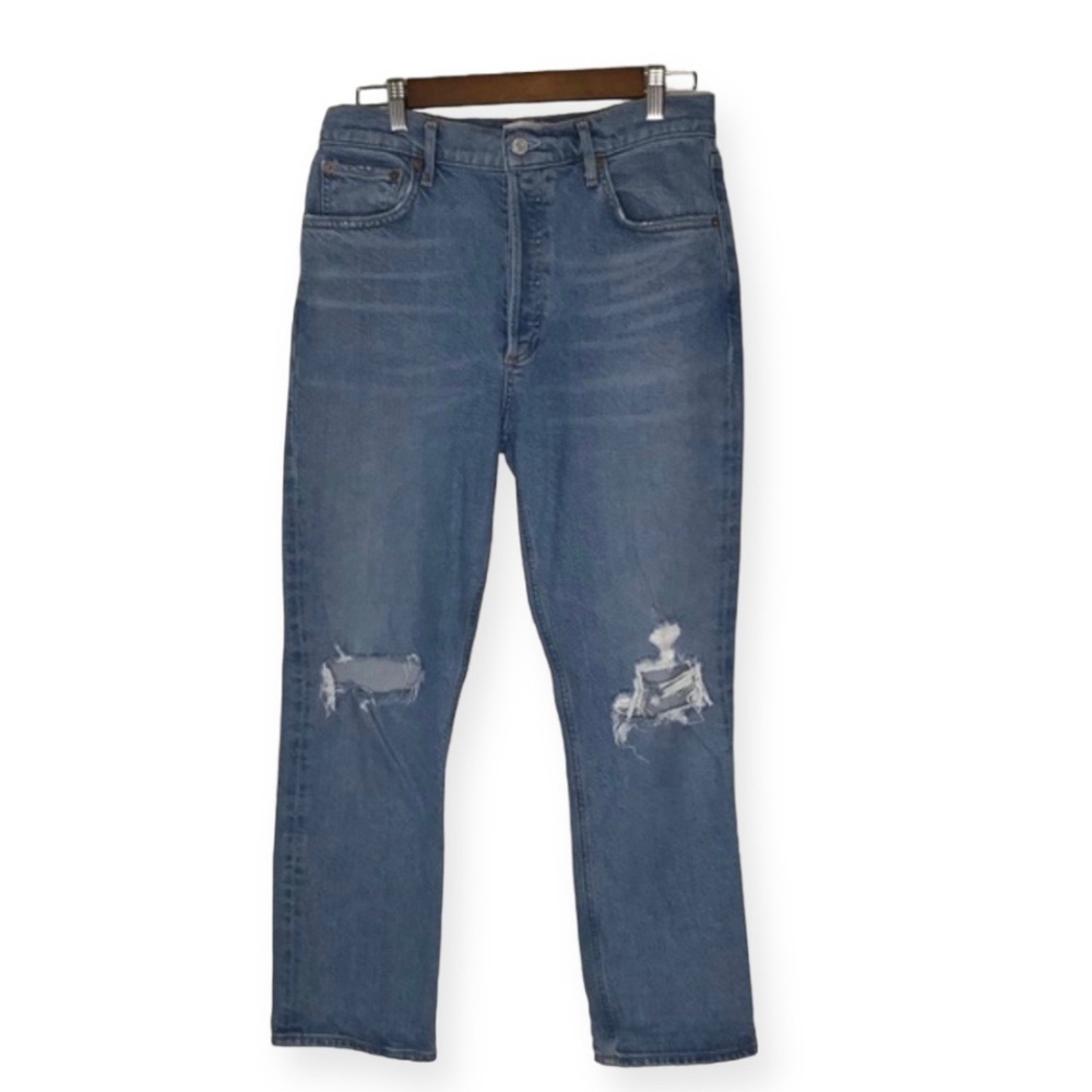 AGOLDE Riley High Rise Straight Crop in Whiplash Size 29.